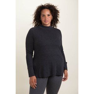 Mono B Side Slit Mock Neck Top 1XL PLUS SIZE